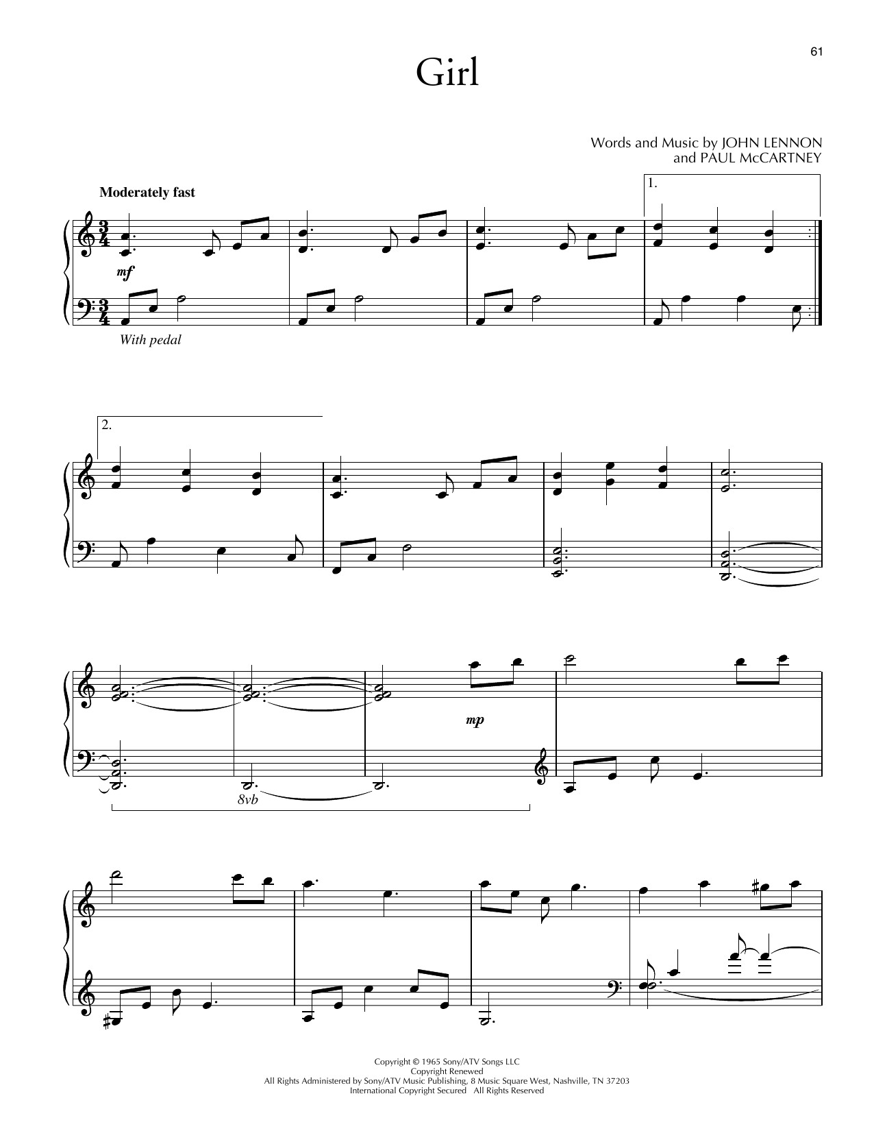 David Lanz Girl sheet music notes and chords. Download Printable PDF.