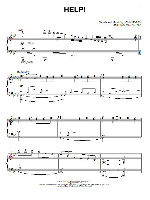 The Beatles Help! sheet music notes and chords. Download Printable PDF.