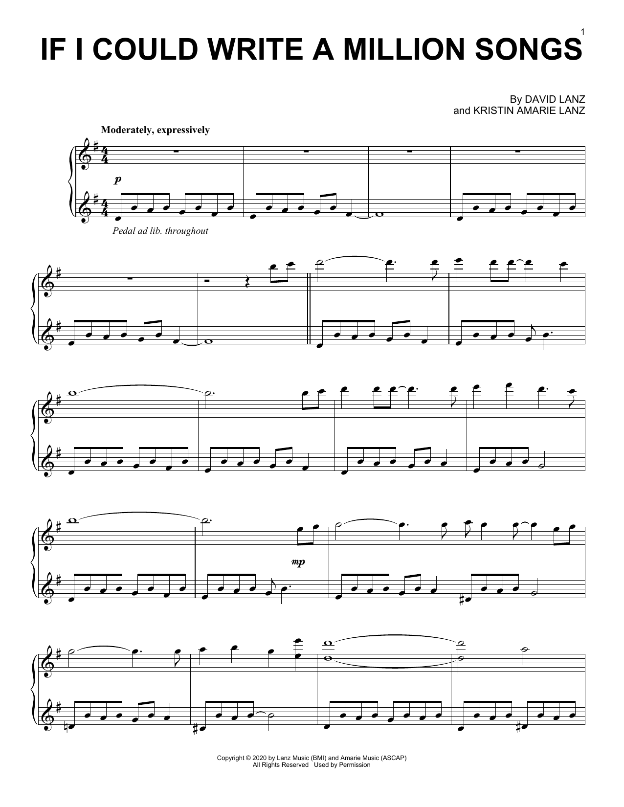 Learn to play David Lanz If I Could Write A Million Songs sheet music for Piano Solo in minutes. Price: 7.8900$ David Lanz If I Could Write A Million Songs sheet music notes and chords arranged for Piano Solo
