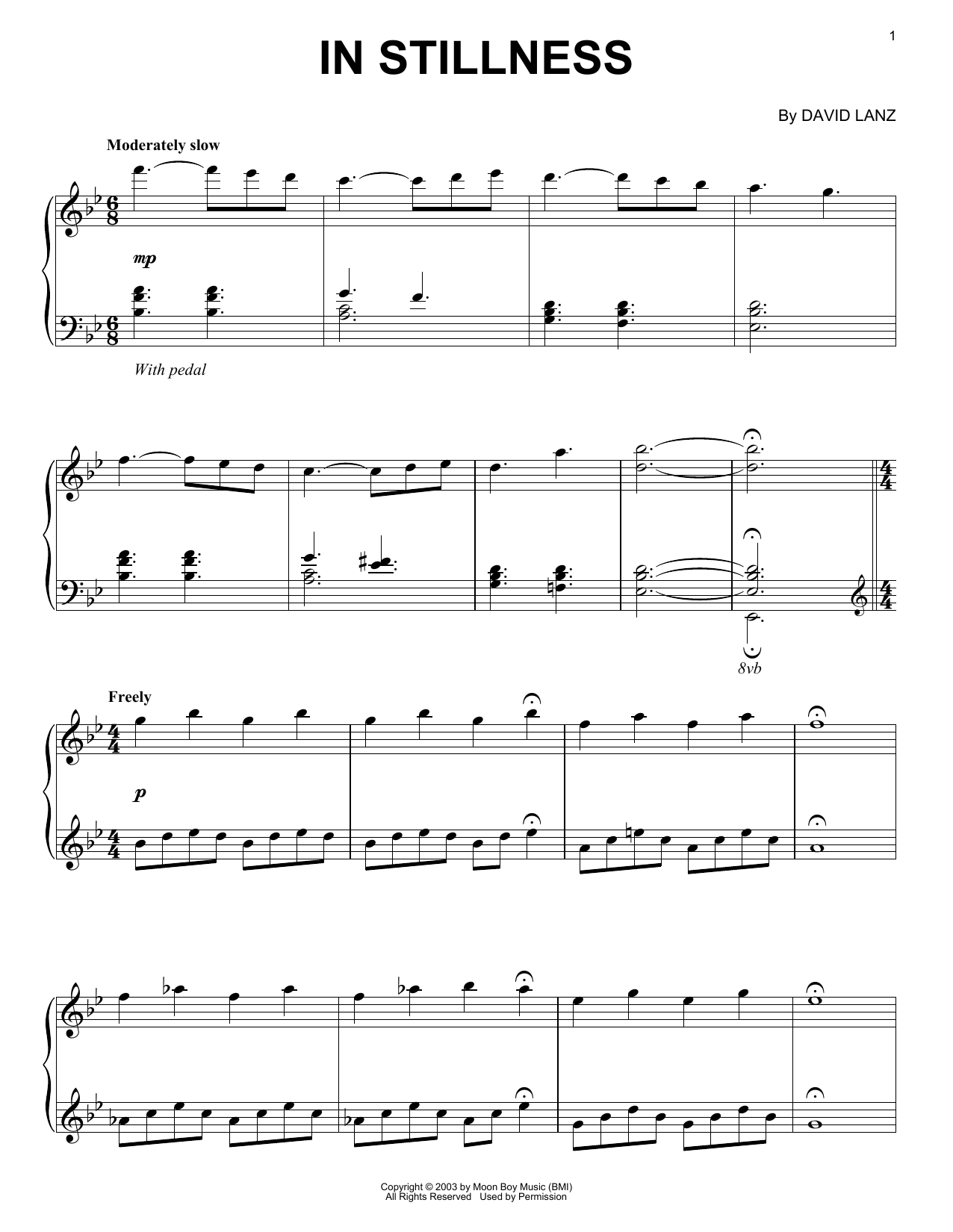 David Lanz In Stillness sheet music notes and chords. Download Printable PDF.