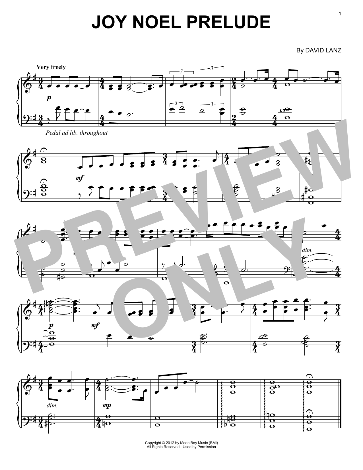 David Lanz Joy Noel Prelude sheet music notes and chords. Download Printable PDF.