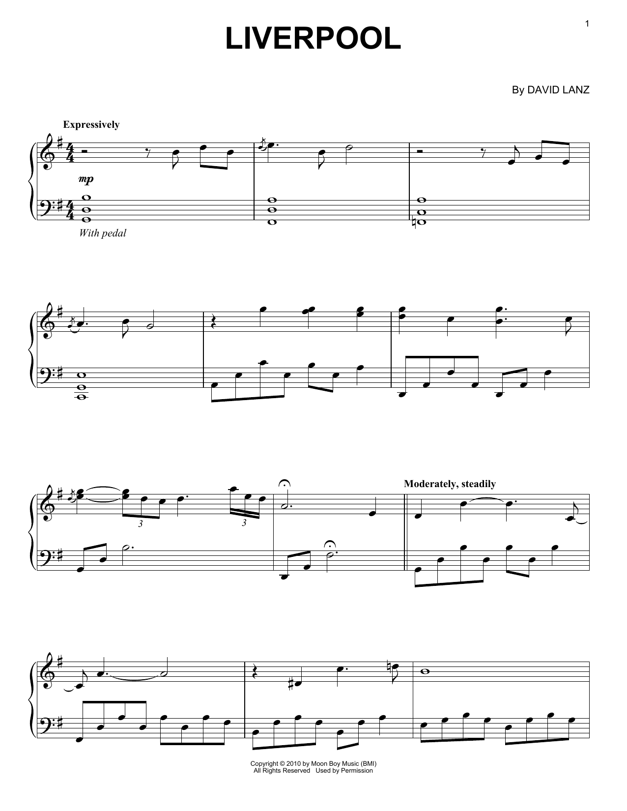 Learn to play David Lanz Liverpool (feat. Walter Gray & Gary Lanz) sheet music for Piano Solo in minutes. Price: 7.8900$ David Lanz Liverpool (feat. Walter Gray & Gary Lanz) sheet music notes and chords arranged for Piano Solo