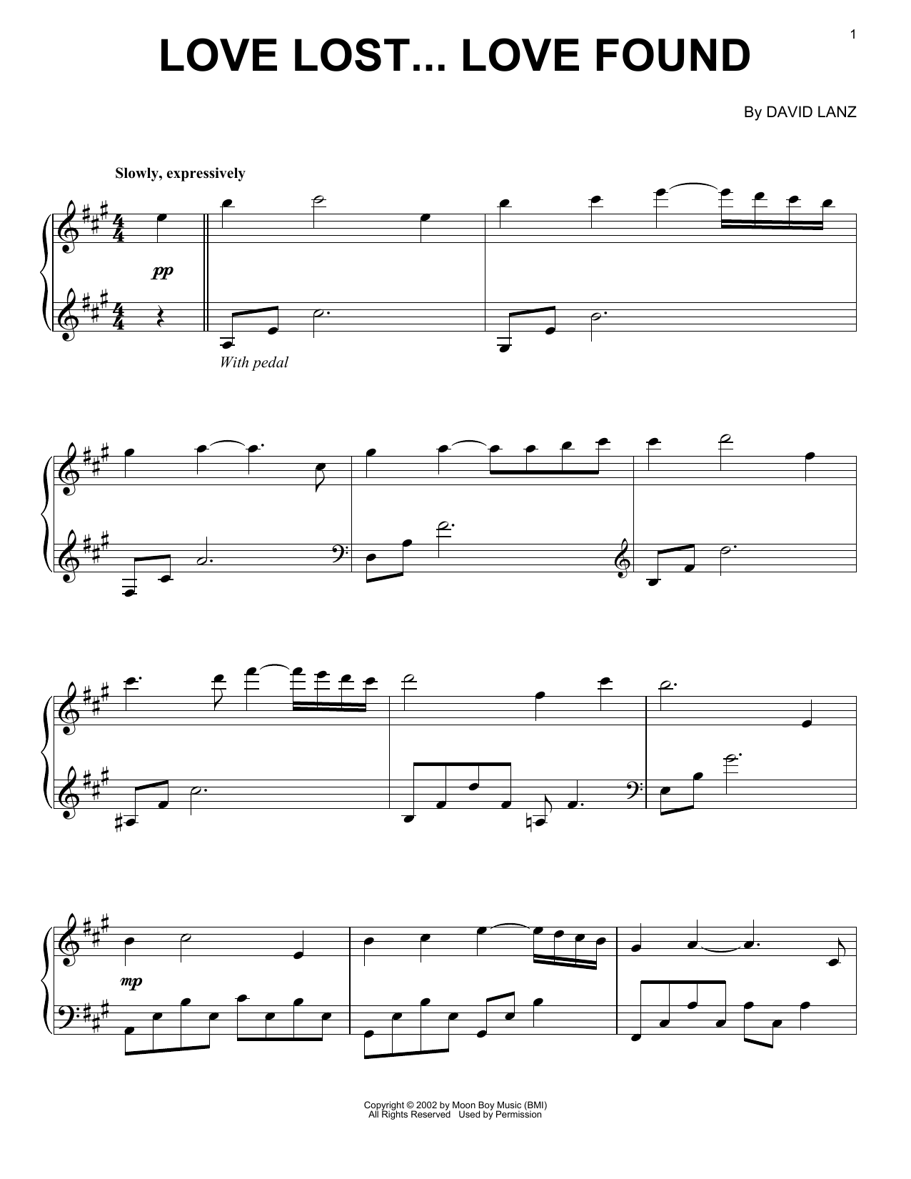 Learn to play David Lanz Love Lost... Love Found sheet music for Piano Solo in minutes. Price: 7.8900$ David Lanz Love Lost... Love Found sheet music notes and chords arranged for Piano Solo