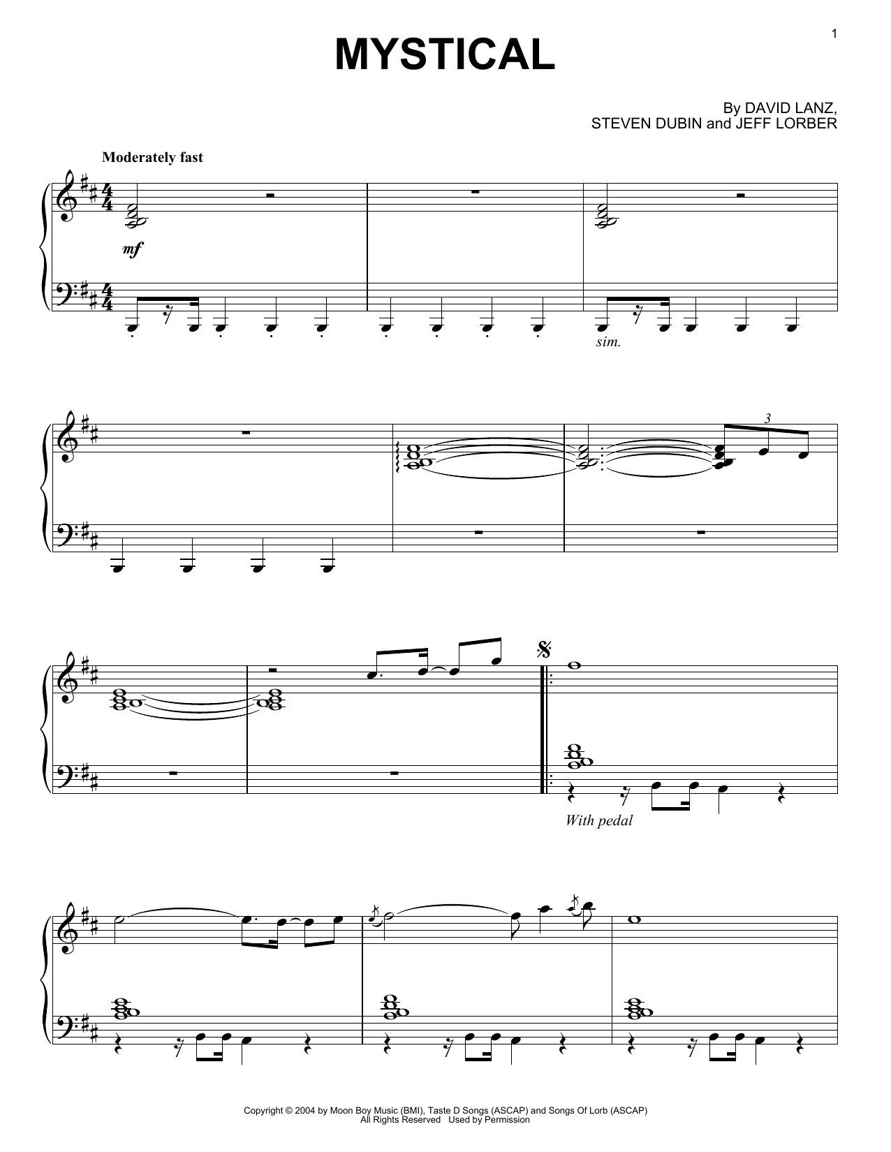 David Lanz Mystical sheet music notes and chords. Download Printable PDF.