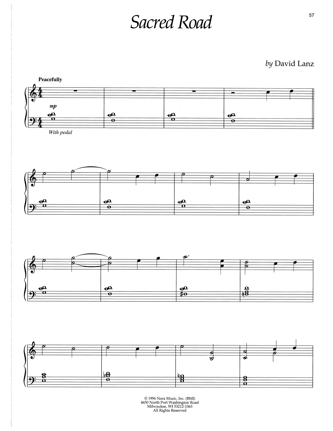 David Lanz Sacred Road sheet music notes and chords. Download Printable PDF.