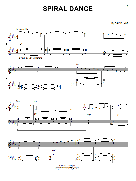 David Lanz Spiral Dance sheet music notes and chords. Download Printable PDF.