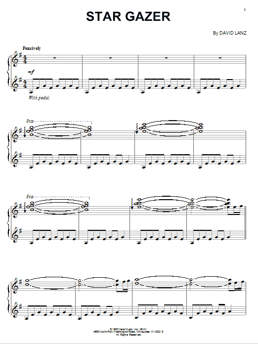 David Lanz Star Gazer sheet music notes and chords. Download Printable PDF.