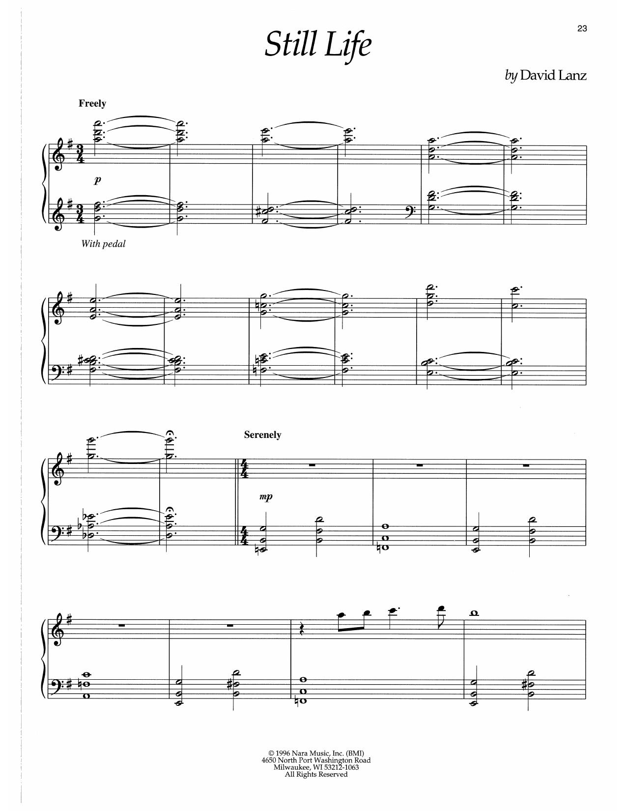 David Lanz Still Life sheet music notes and chords. Download Printable PDF.