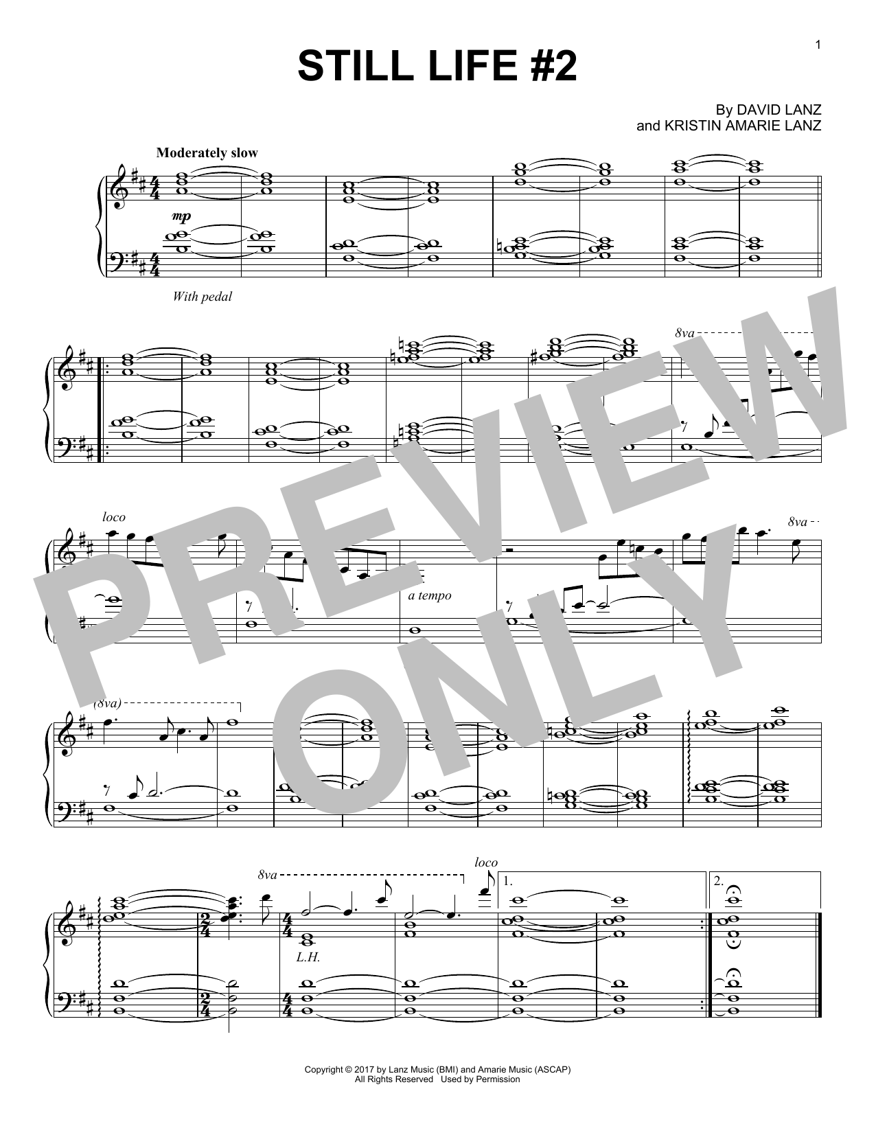 David Lanz Still Life #2 sheet music notes and chords. Download Printable PDF.