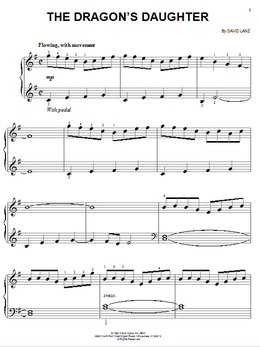 Learn to play David Lanz The Dragon's Daughter sheet music for Easy Piano in minutes. Price: 6.9900$ David Lanz The Dragon's Daughter sheet music notes and chords arranged for Easy Piano