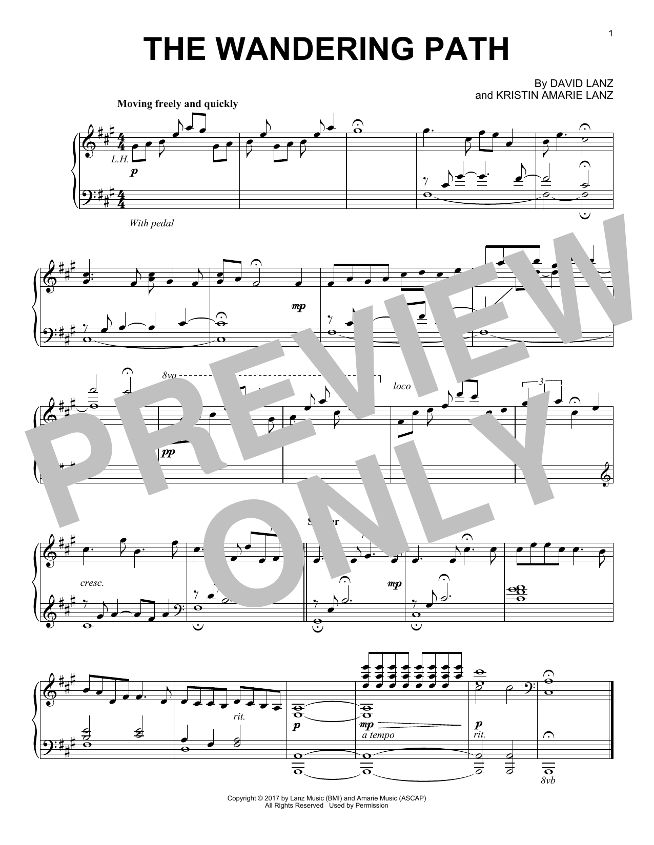 David Lanz The Wandering Path sheet music notes and chords. Download Printable PDF.