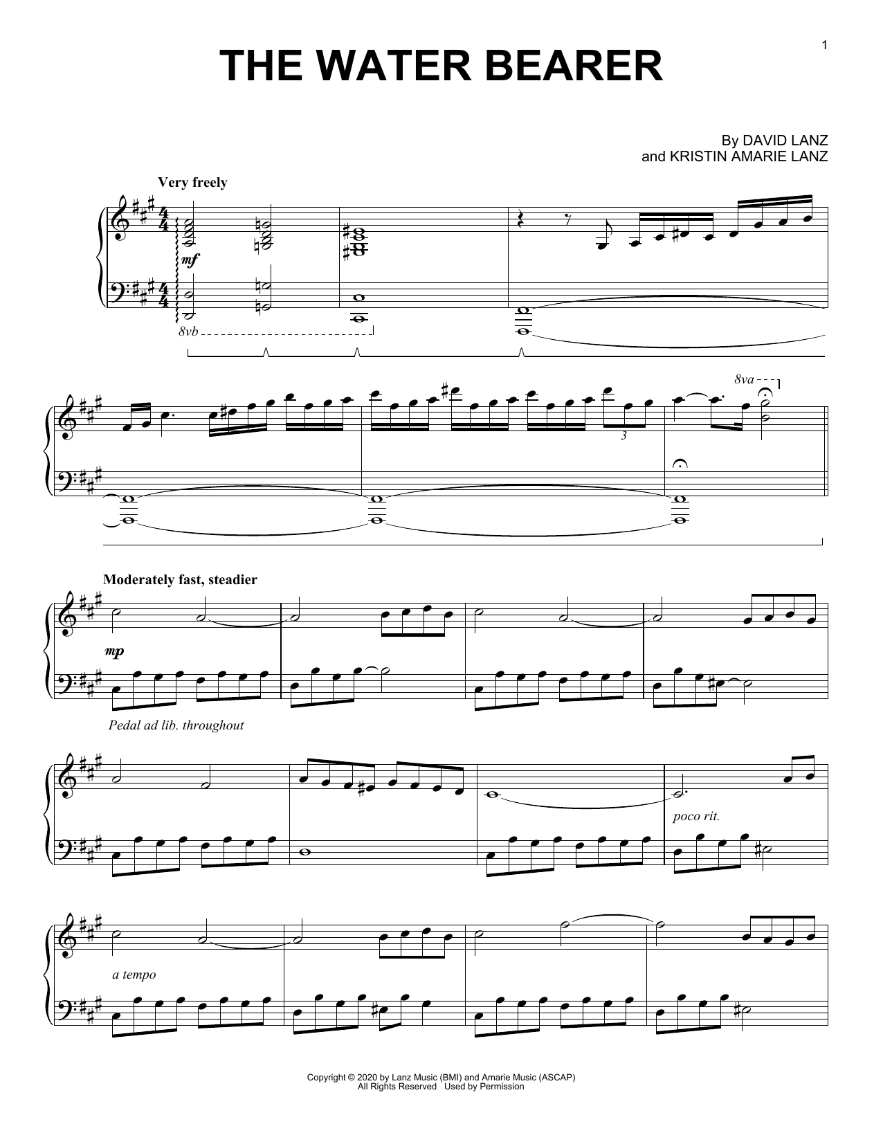 David Lanz The Water Bearer sheet music notes and chords. Download Printable PDF.