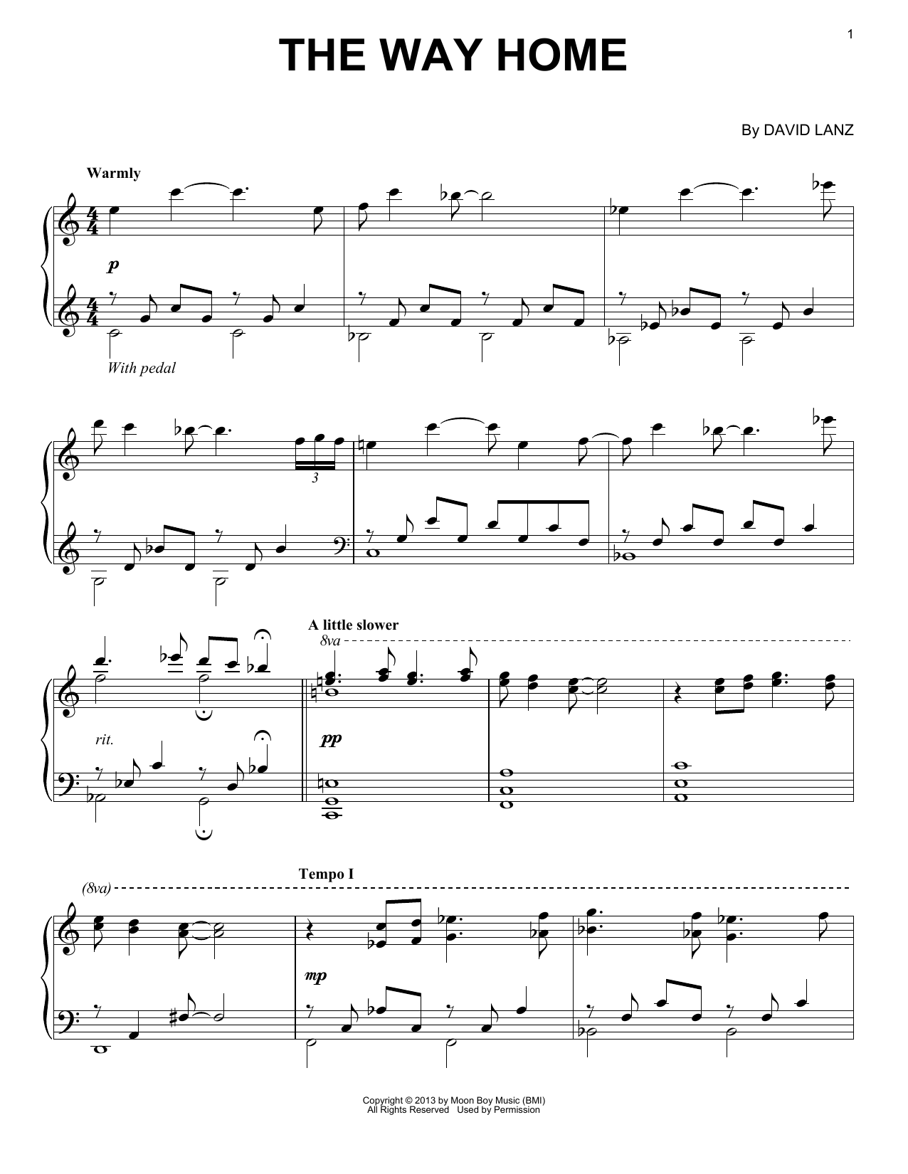 David Lanz The Way Home sheet music notes and chords. Download Printable PDF.