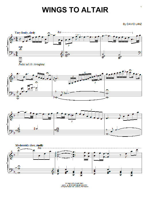 David Lanz Wings To Altair sheet music notes and chords. Download Printable PDF.