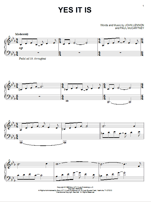 David Lanz Yes It Is sheet music notes and chords. Download Printable PDF.