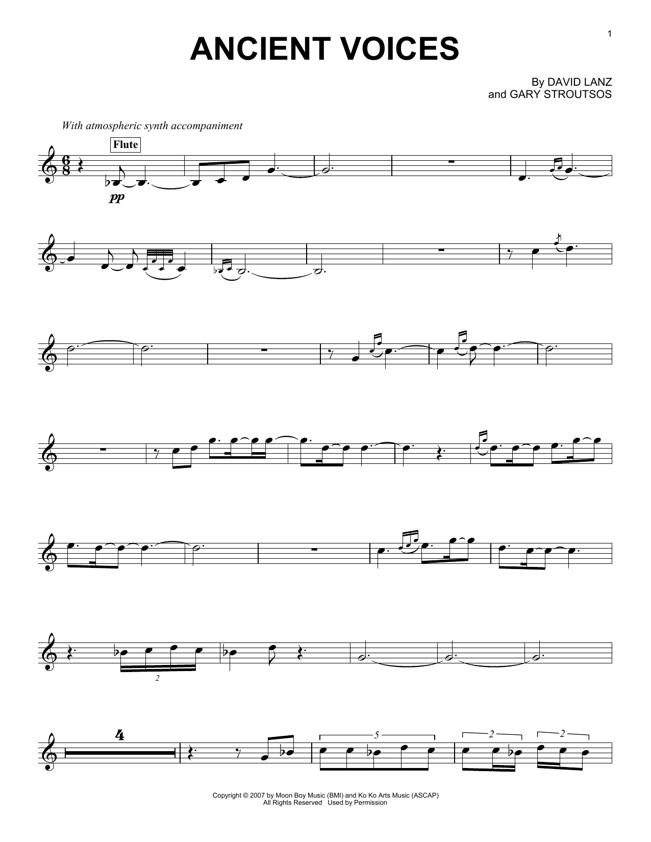 Learn to play David Lanz & Gary Stroutsos Ancient Voices sheet music for Piano Solo in minutes. Price: 7.8900$ David Lanz & Gary Stroutsos Ancient Voices sheet music notes and chords arranged for Piano Solo