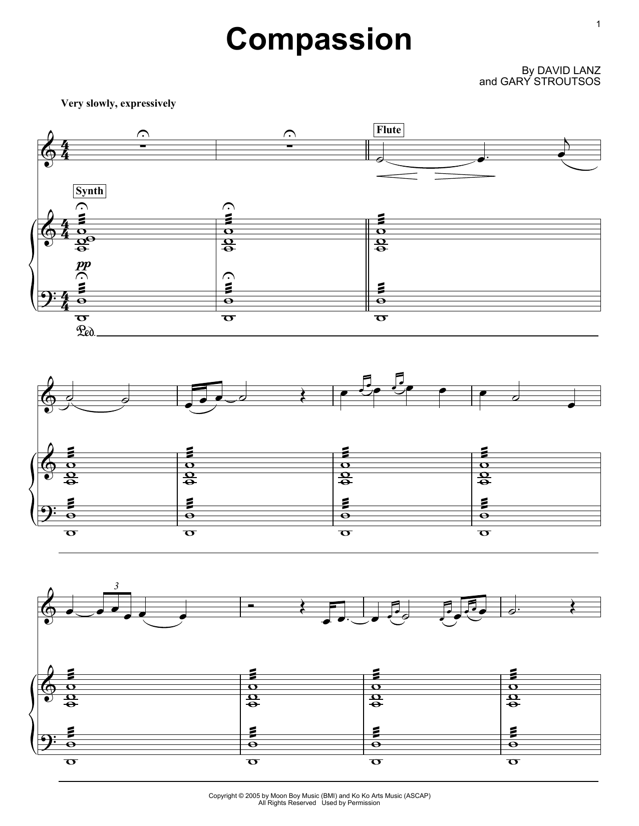 David Lanz & Gary Stroutsos Compassion sheet music notes and chords. Download Printable PDF.