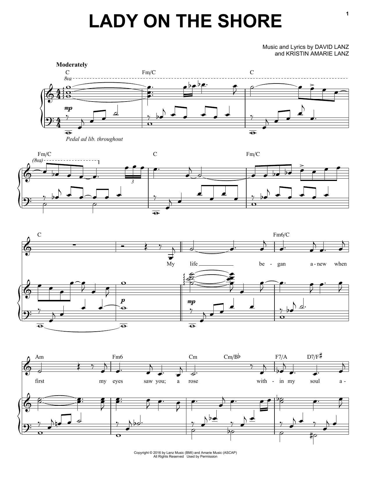David Lanz & Kristin Amarie Lady on the Shore sheet music notes and chords. Download Printable PDF.