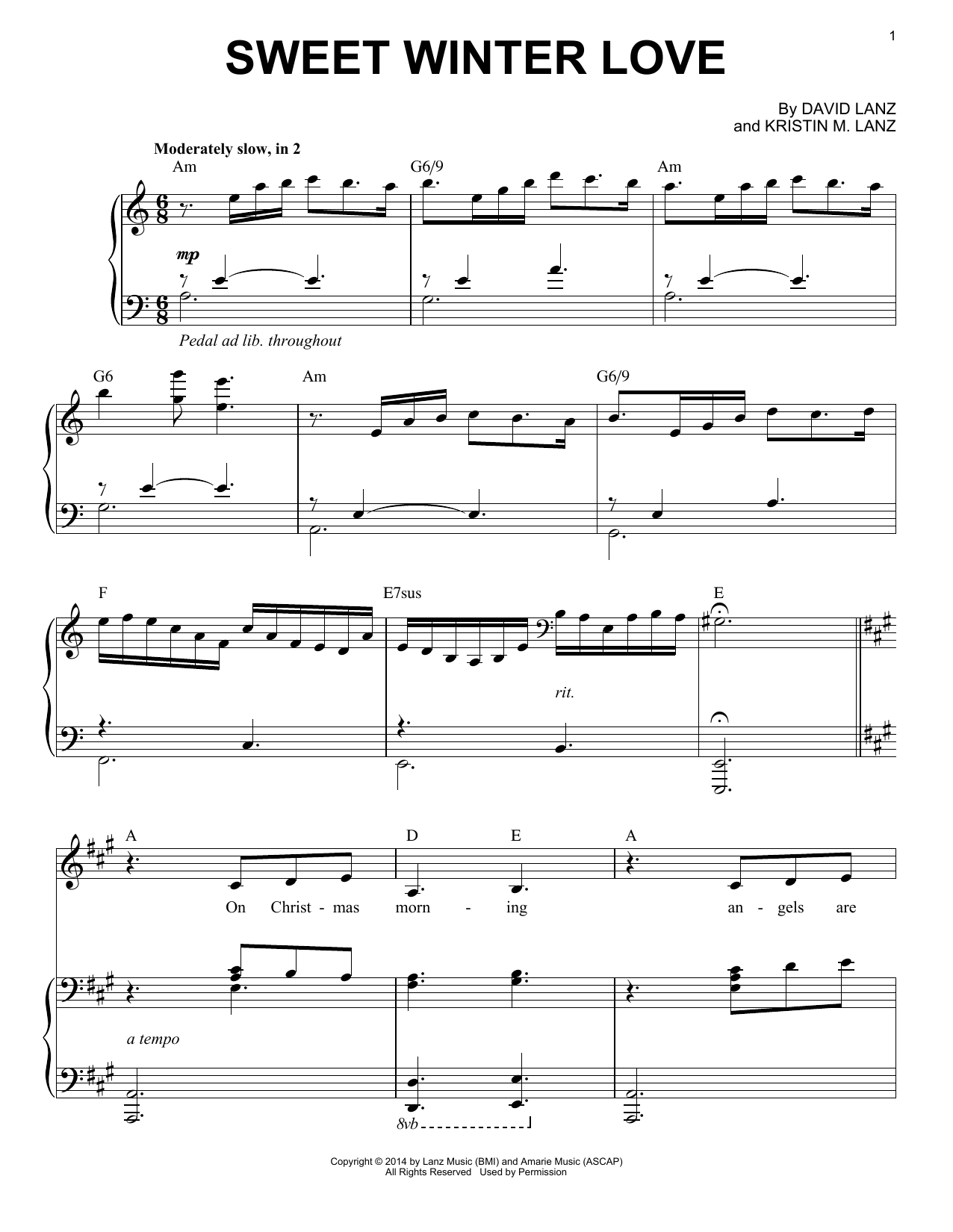 Learn to play David Lanz & Kristin Amarie Sweet Winter Love sheet music for Piano Solo in minutes. Price: 7.8900$ David Lanz & Kristin Amarie Sweet Winter Love sheet music notes and chords arranged for Piano Solo