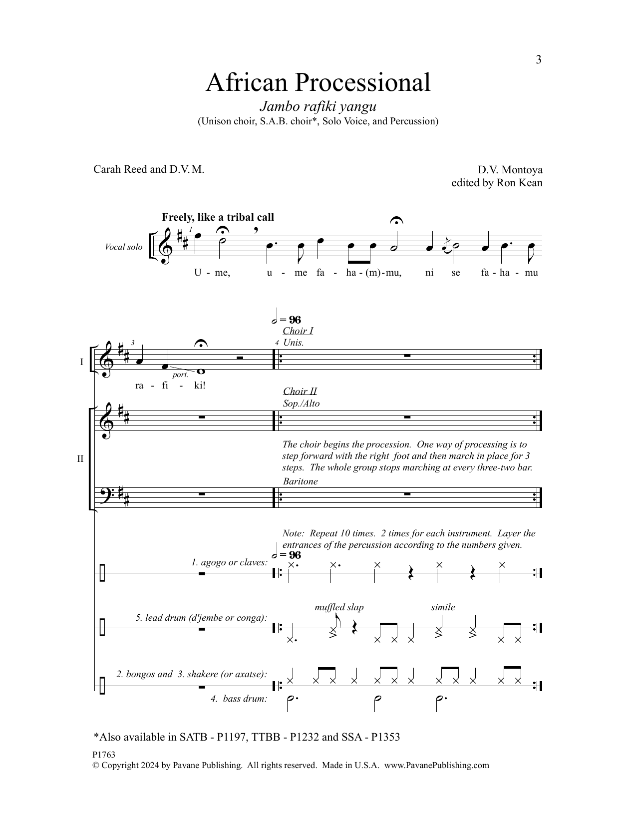 David Montoya African Processional sheet music notes and chords. Download Printable PDF.