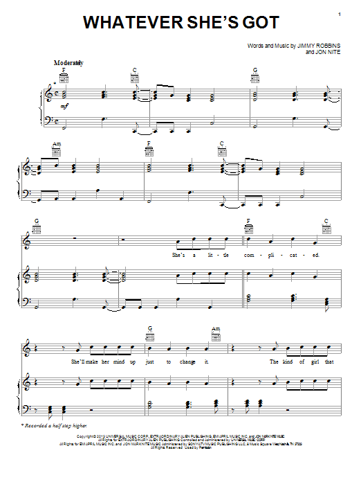 Learn to play David Nail Whatever She's Got sheet music for Piano, Vocal & Guitar (Right-Hand Melody) in minutes. David Nail Whatever She's Got sheet music notes and chords. Download Printable PDF.