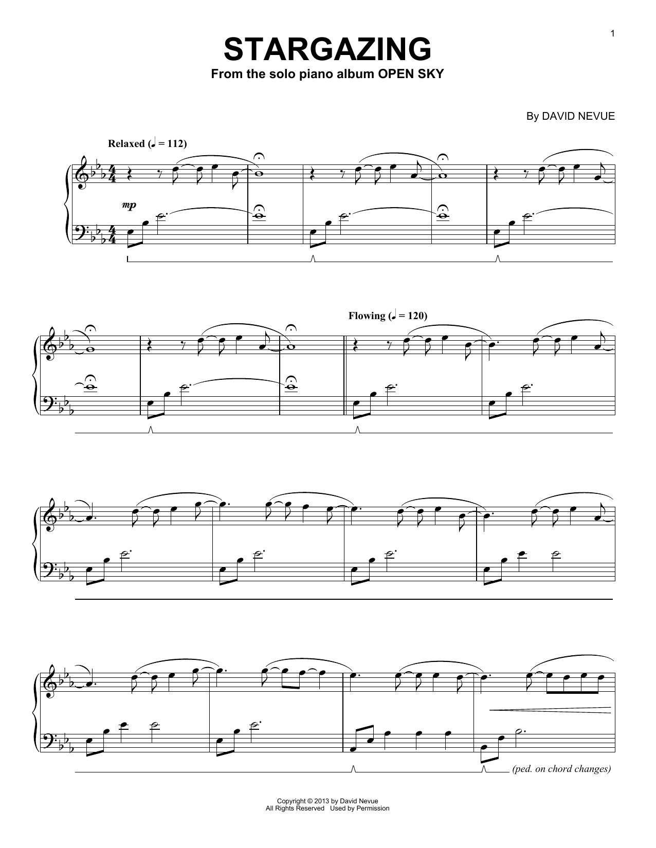 David Nevue Stargazing sheet music notes and chords. Download Printable PDF.