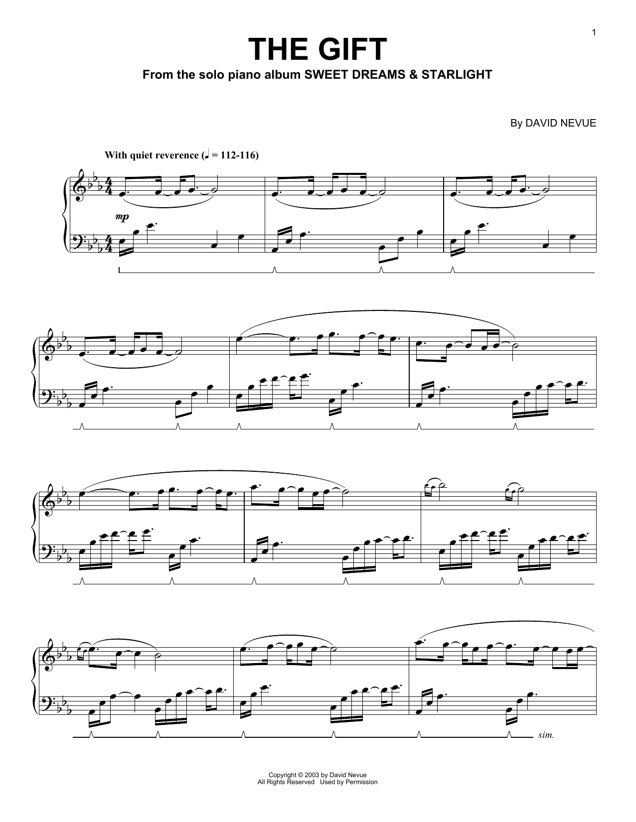 David Nevue The Gift sheet music notes and chords. Download Printable PDF.