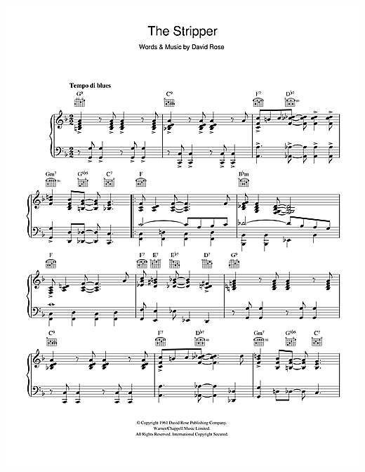 Learn to play David Rose The Stripper sheet music for Piano Solo in minutes. David Rose The Stripper sheet music notes and chords