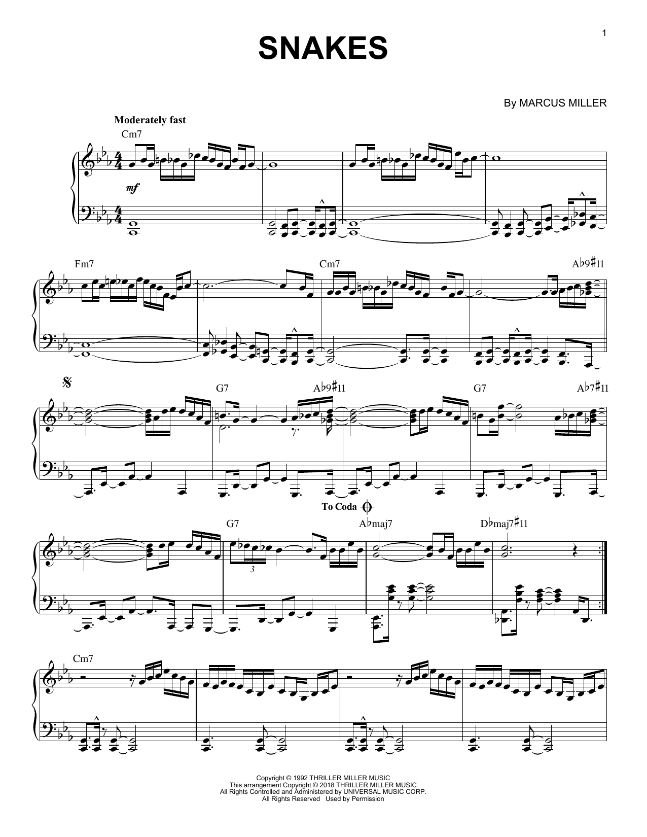 David Sanborn Snakes sheet music notes and chords. Download Printable PDF.