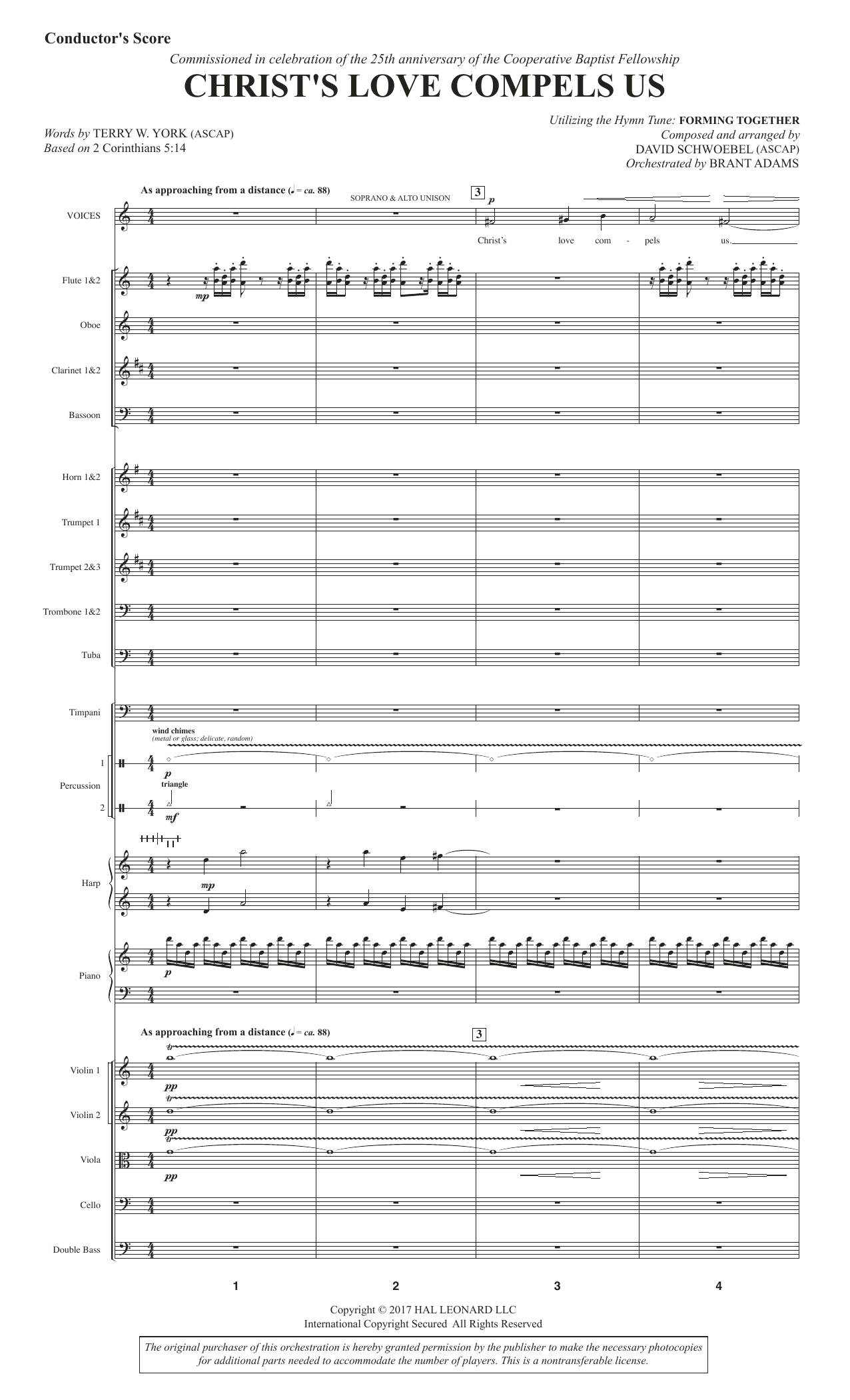 Learn to play David Schwoebel Christ's Love Compels Us - Full Score sheet music for Choir Instrumental Pak in minutes. David Schwoebel Christ's Love Compels Us - Full Score sheet music notes and chords. Download Printable PDF.