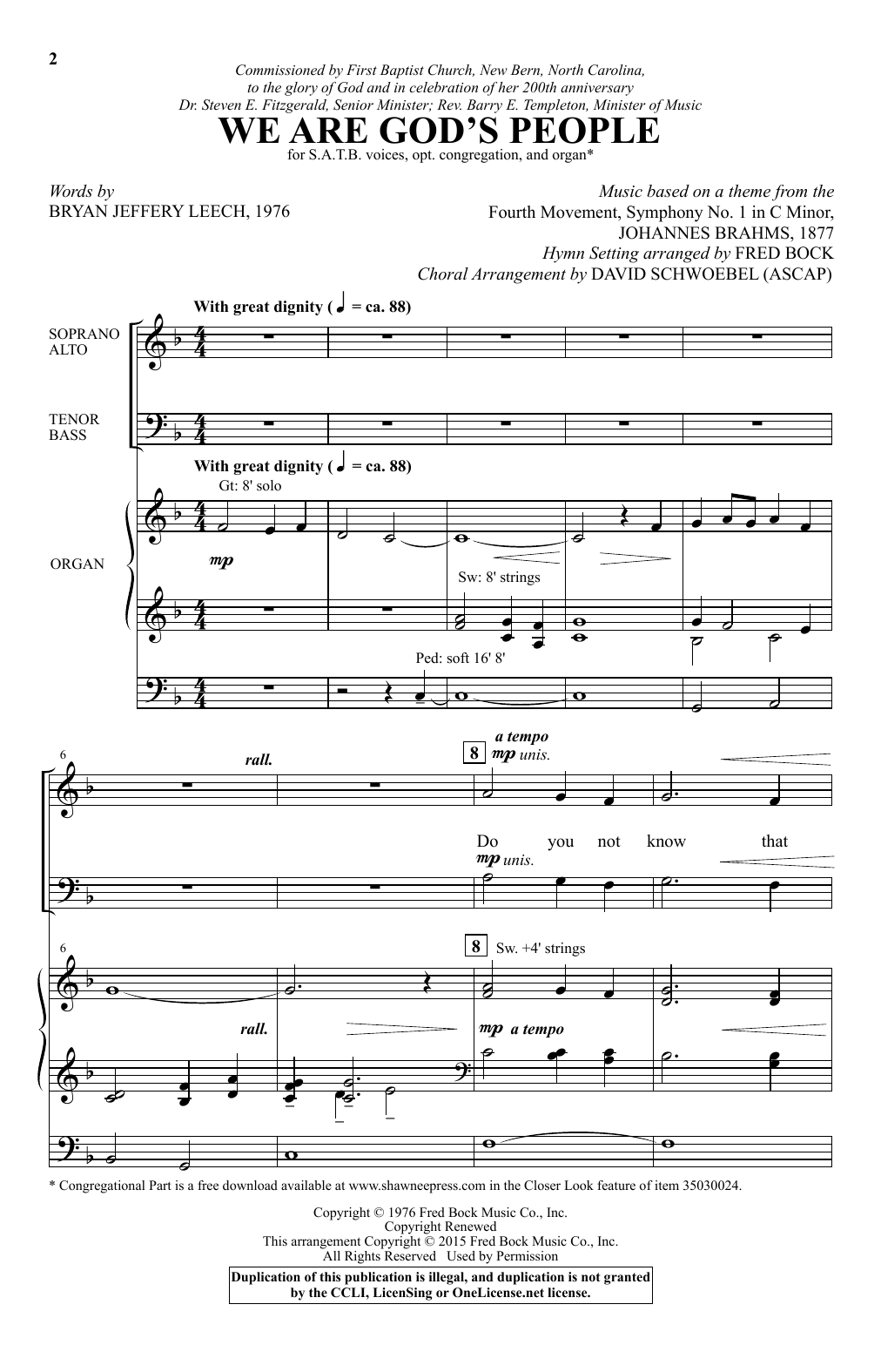 Learn to play David Schwoebel We Are God's People sheet music for SATB Choir in minutes. Price: 3.9900$ David Schwoebel We Are God's People sheet music notes and chords arranged for SATB Choir