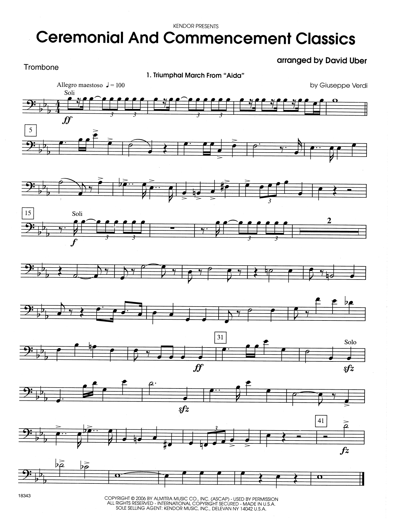 Learn to play David Uber Ceremonial And Commencement Classics - Trombone sheet music for Brass Ensemble in minutes. Price: 7.8900$ David Uber Ceremonial And Commencement Classics - Trombone sheet music notes and chords. Download Printable PDF.