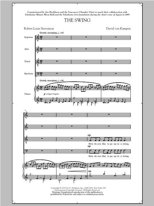David Von Kampen The Swing sheet music notes and chords. Download Printable PDF.