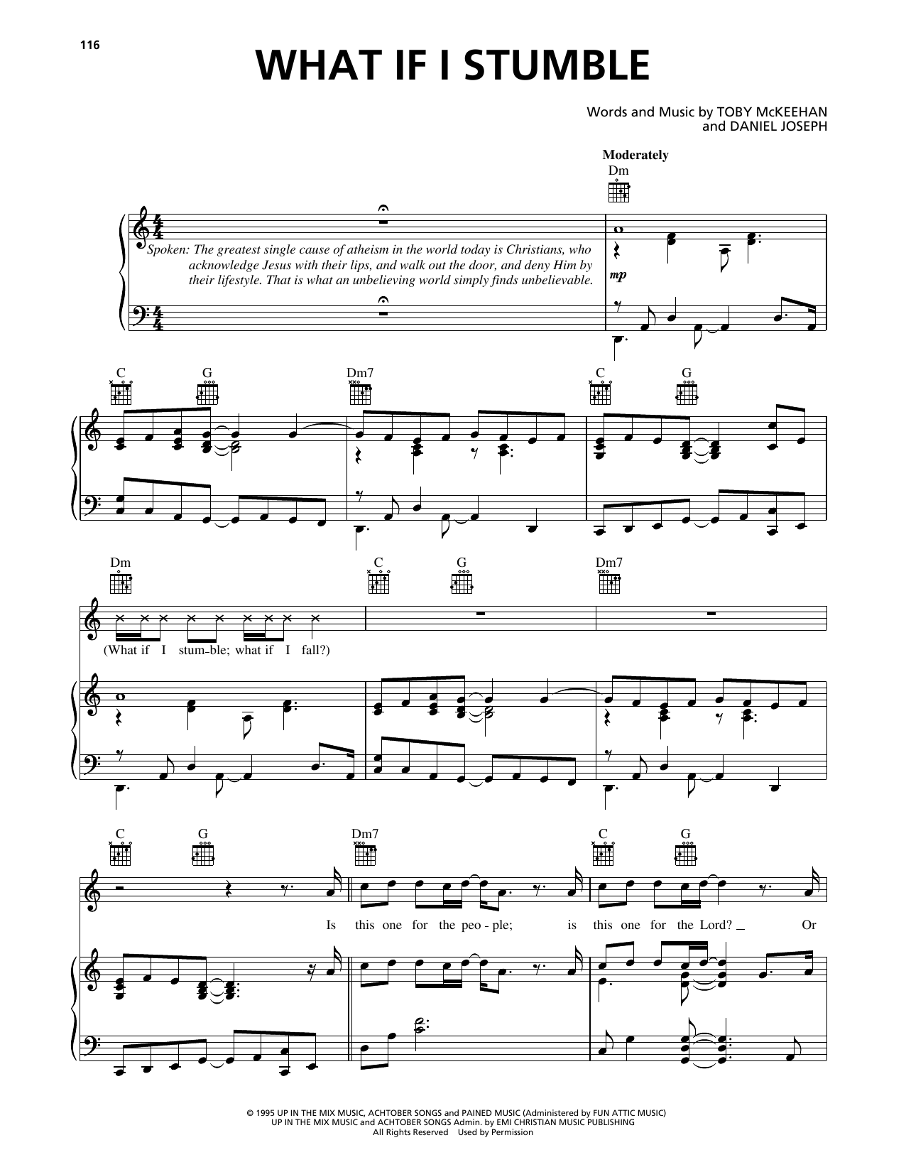 Learn to play dc Talk What If I Stumble sheet music for Piano, Vocal & Guitar Chords (Right-Hand Melody) in minutes. Price: 7.8900$ dc Talk What If I Stumble sheet music notes and chords arranged for Piano, Vocal & Guitar Chords (Right-Hand Melody)