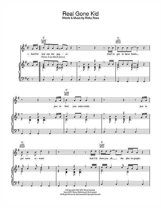 Deacon Blue Real Gone Kid Sheet Music Pdf Notes Chords Pop Score Guitar Chords Lyrics Download Printable Sku