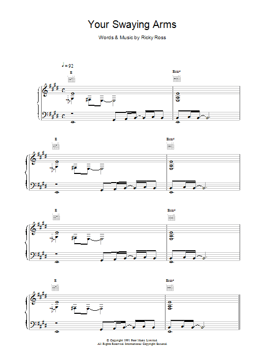 Deacon Blue Your Swaying Arms sheet music notes and chords. Download Printable PDF.