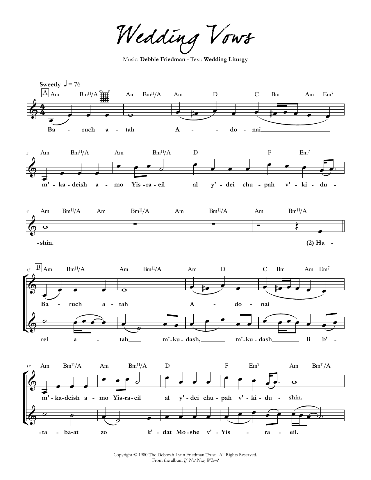 Debbie Friedman We the People sheet music notes and chords. Download Printable PDF.