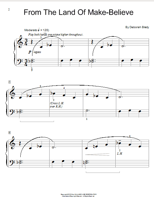 Learn to play Deborah Brady From The Land Of Make-Believe sheet music for Educational Piano in minutes. Deborah Brady From The Land Of Make-Believe sheet music notes and chords. Download Printable PDF.