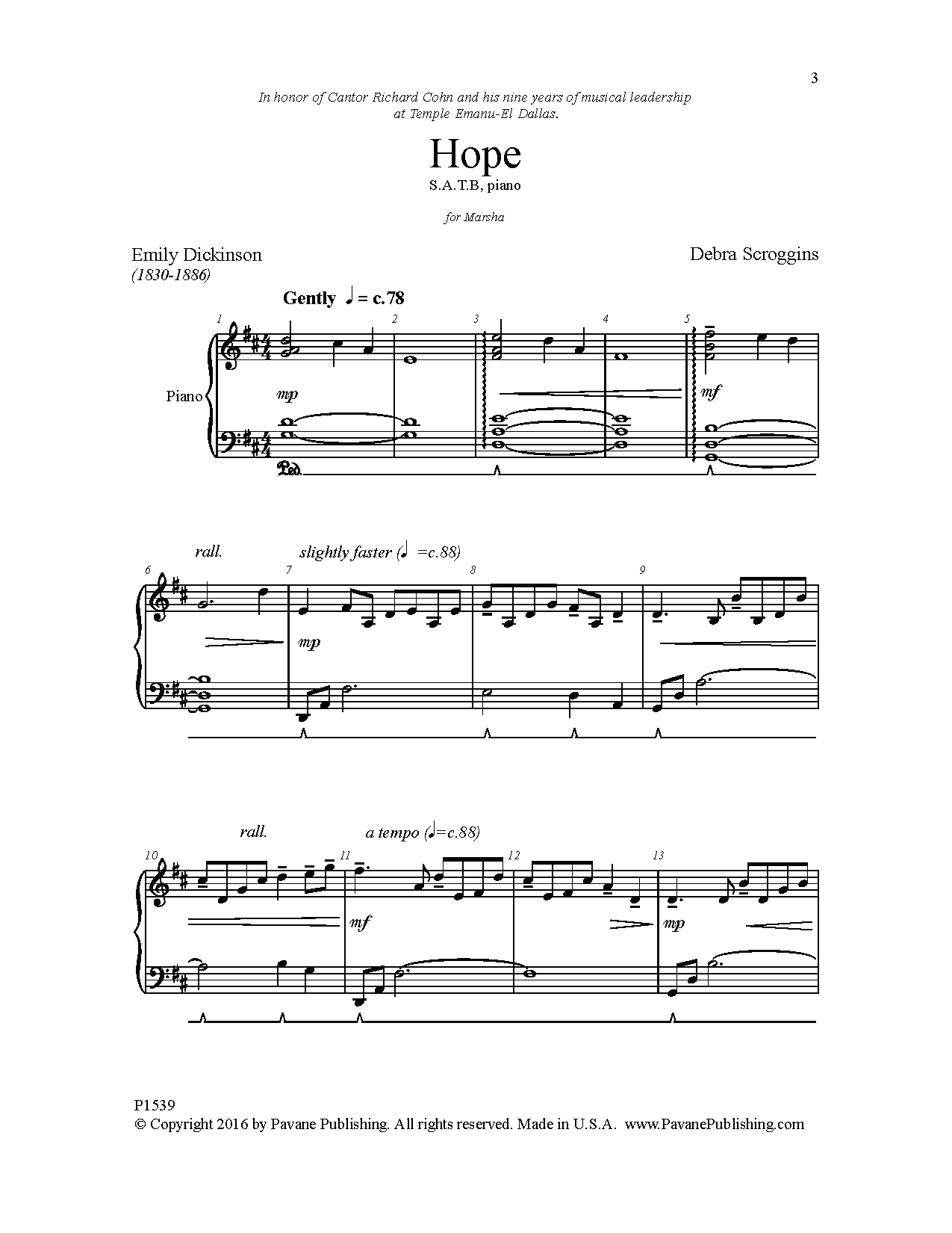 Debra Scroggins Hope sheet music notes and chords. Download Printable PDF.