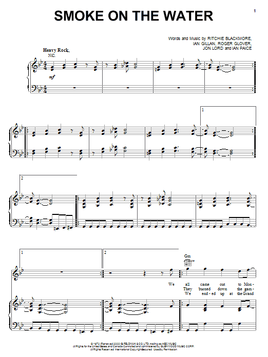 Deep Purple On The Water" Sheet Music PDF Chords | Score Ensemble Download Printable. SKU: 177890