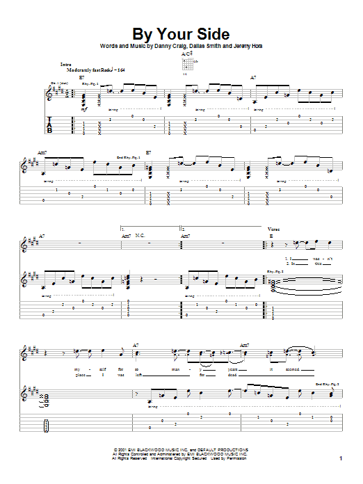 Default By Your Side sheet music notes and chords. Download Printable PDF.