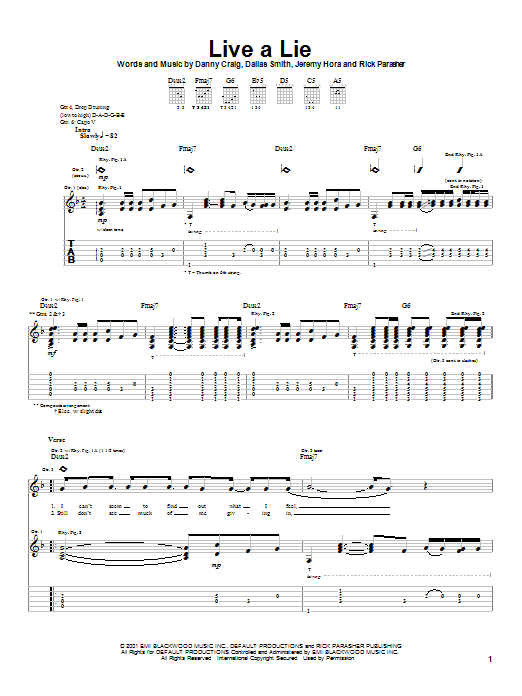 Learn to play Default Live A Lie sheet music for Guitar Tab in minutes. Default Live A Lie sheet music notes and chords