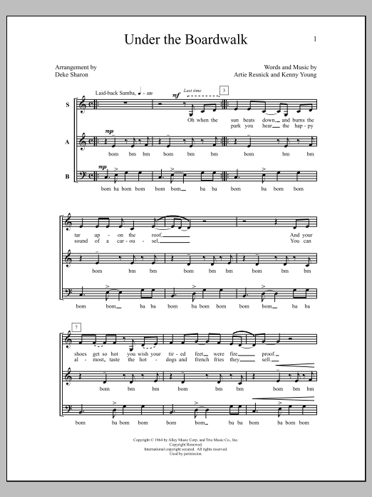 Deke Sharon "Under The Boardwalk" Sheet Music &amp; Chords for SAB Choir | Download PDF Score - 5