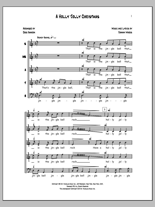 Learn to play Deke Sharon A Holly Jolly Christmas sheet music for SATB Choir in minutes. Price: 3.9900$ Deke Sharon A Holly Jolly Christmas sheet music notes and chords arranged for SATB Choir