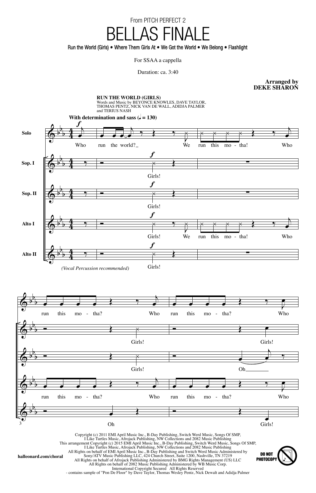 Deke Sharon Bellas Finale sheet music notes and chords. Download Printable PDF.