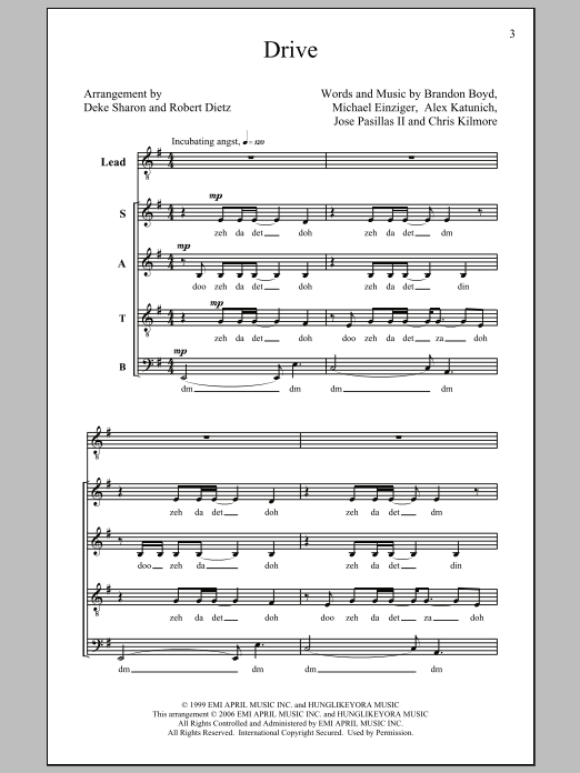 Deke Sharon Drive sheet music notes and chords. Download Printable PDF.