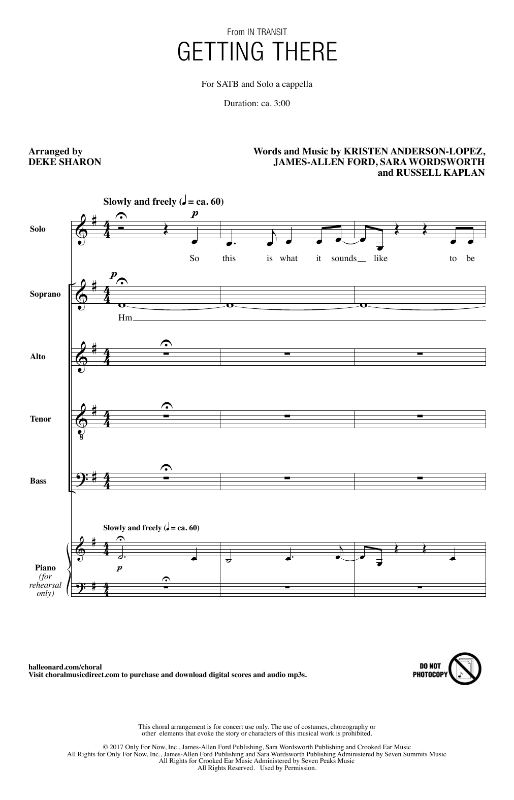 Deke Sharon Getting There sheet music notes and chords. Download Printable PDF.