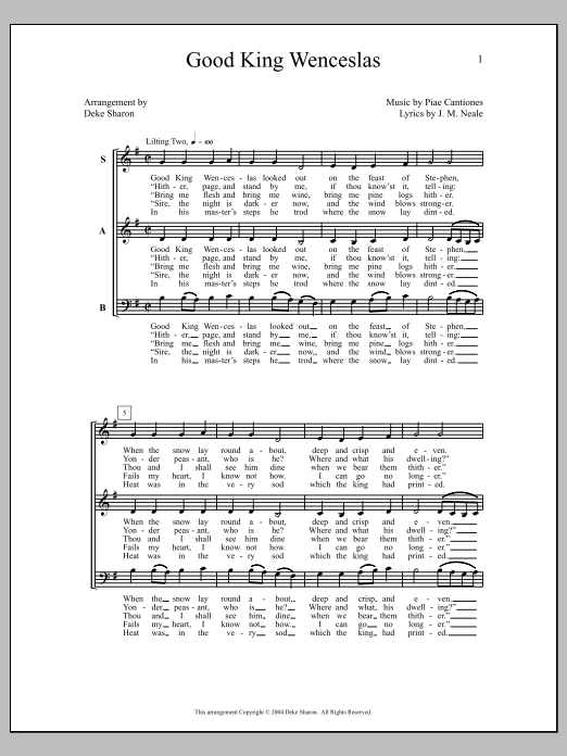 Deke Sharon Good King Wenceslas sheet music notes and chords. Download Printable PDF.