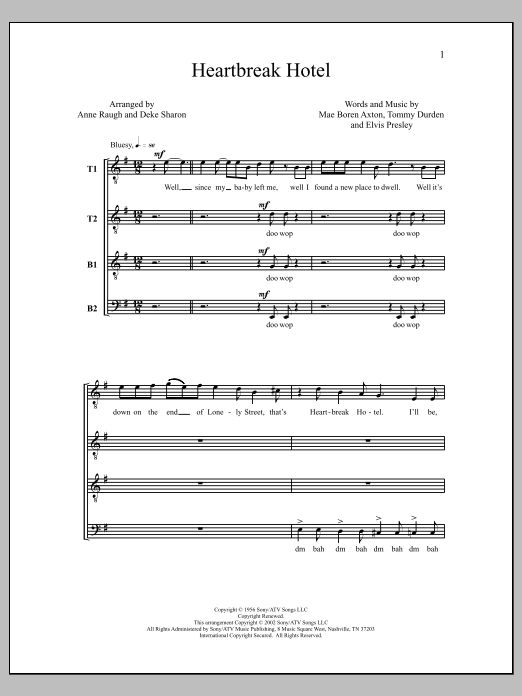 Deke Sharon Heartbreak Hotel sheet music notes and chords. Download Printable PDF.