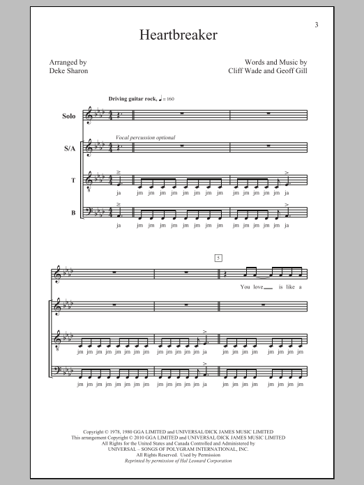 Deke Sharon Heartbreaker sheet music notes and chords. Download Printable PDF.